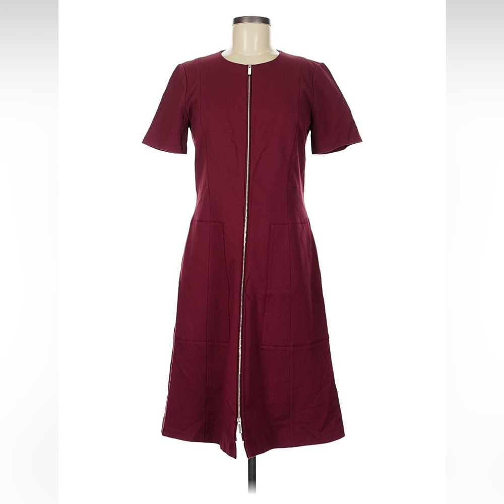 LAFAYETTE 148 Maroon Ponte Short Sleeve
Stretch Dress Sz 6 B37" W32" pockets - Picture 12 of 15